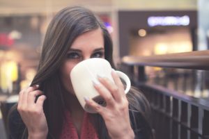 Coffee woman drinking coffee